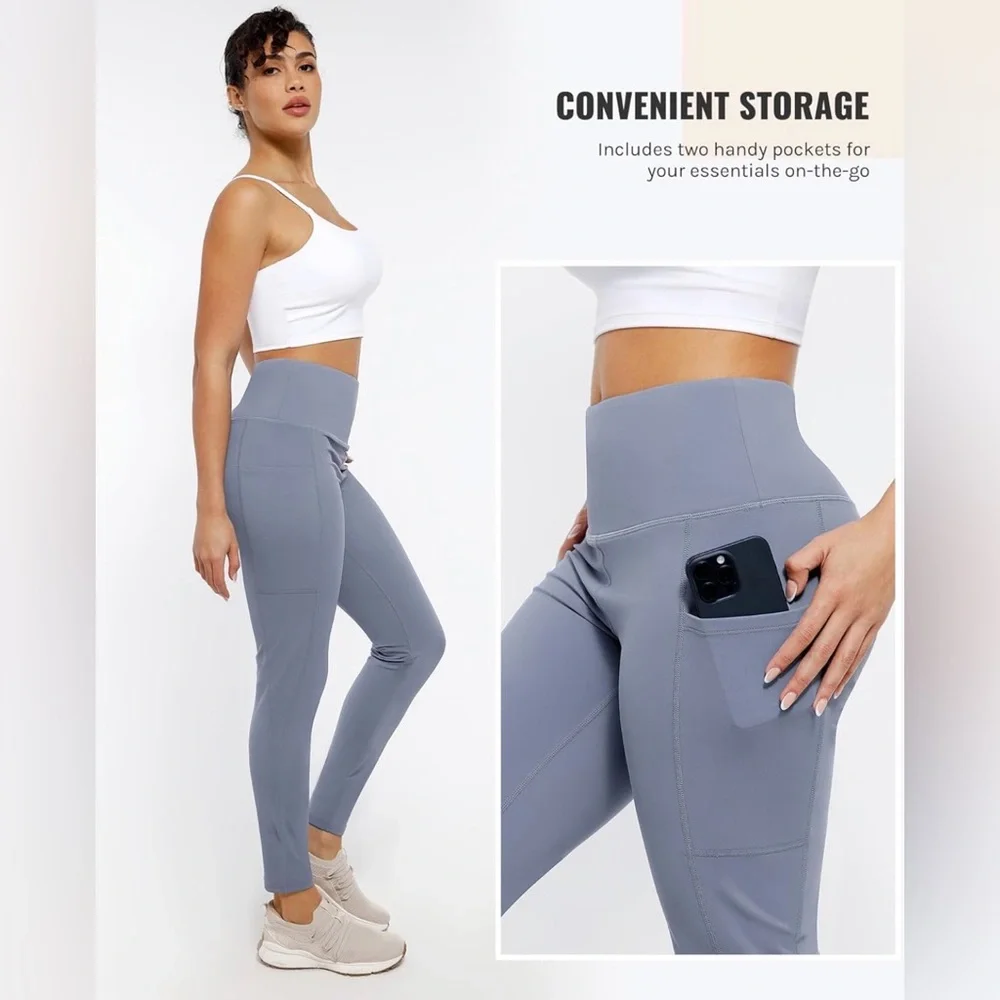 NWT Cosmolle Women's Leggings Medium Grey Soft Loose Leggings Workout Lounge NEW - Picture 3 of 7